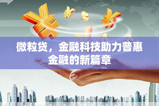 卫辉微粒贷，金融科技助力普惠金融的新篇章