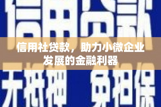 卫辉信用社贷款，助力小微企业发展的金融利器