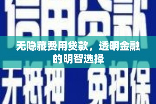 卫辉无隐藏费用贷款，透明金融的明智选择